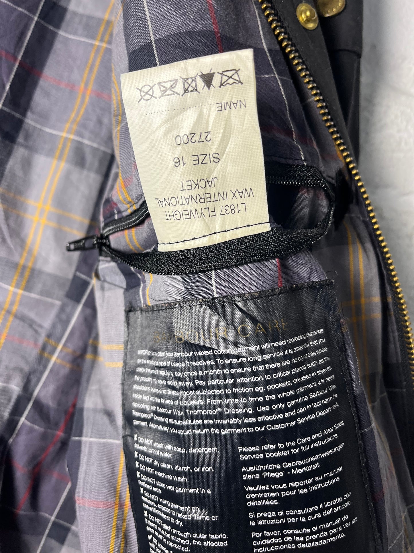 Barbour International Flyweight Jacket – Black – Size 16/XL