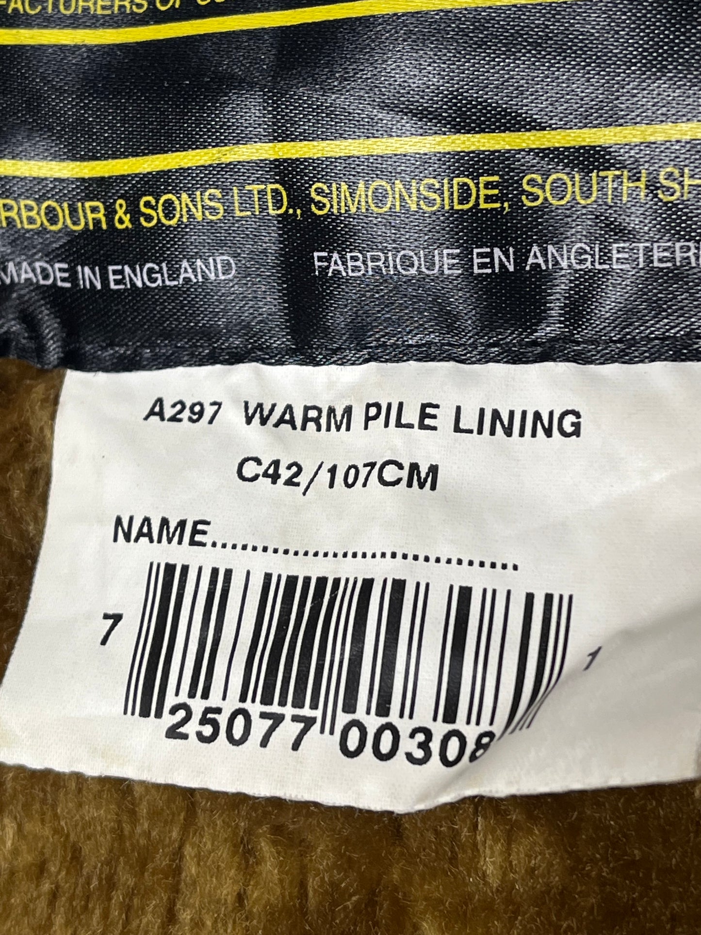 A297 Barbour Vintage Body Warmer Liner C42 Button Clip