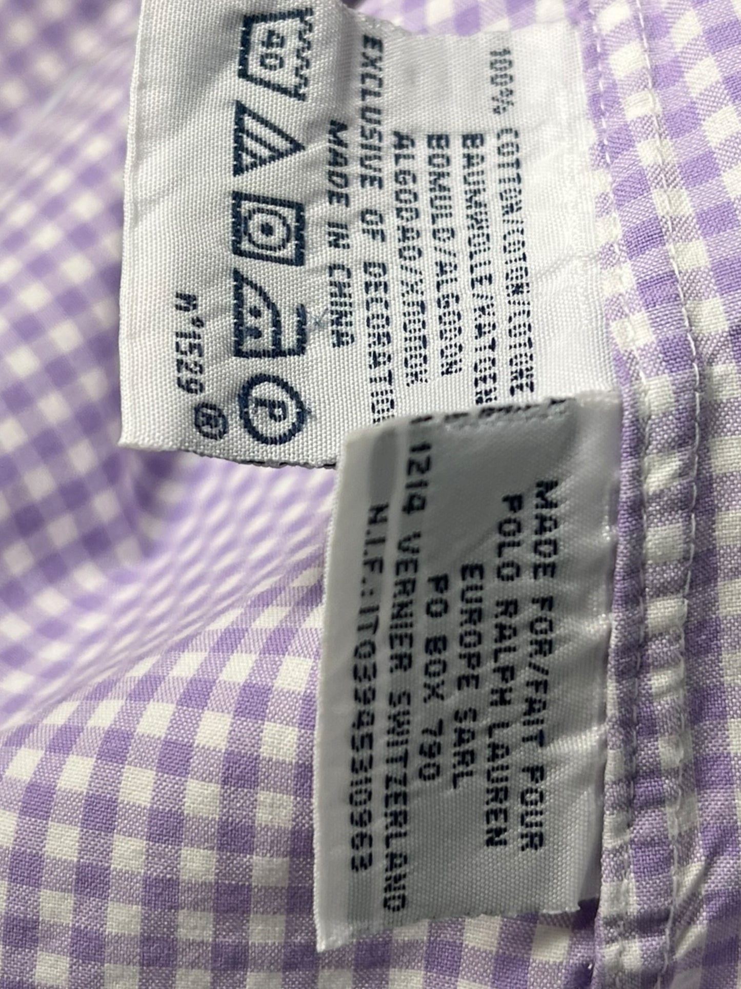 Ralph Lauren Polo Custom Fit Women’s Shirt Purple Gingham – Size S