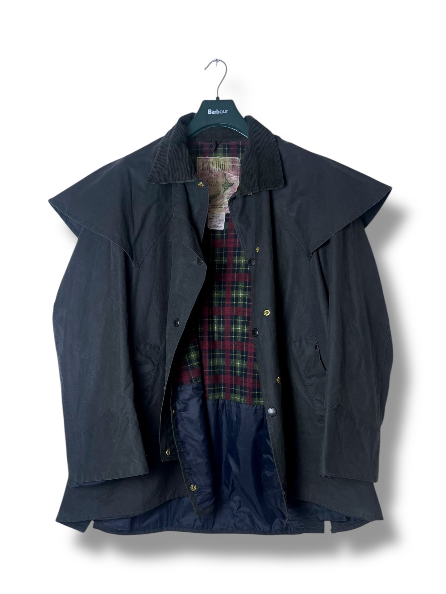 Backhouse for Barbour Waxed Coat (Blue Navy) – Size XXL (1990s)
