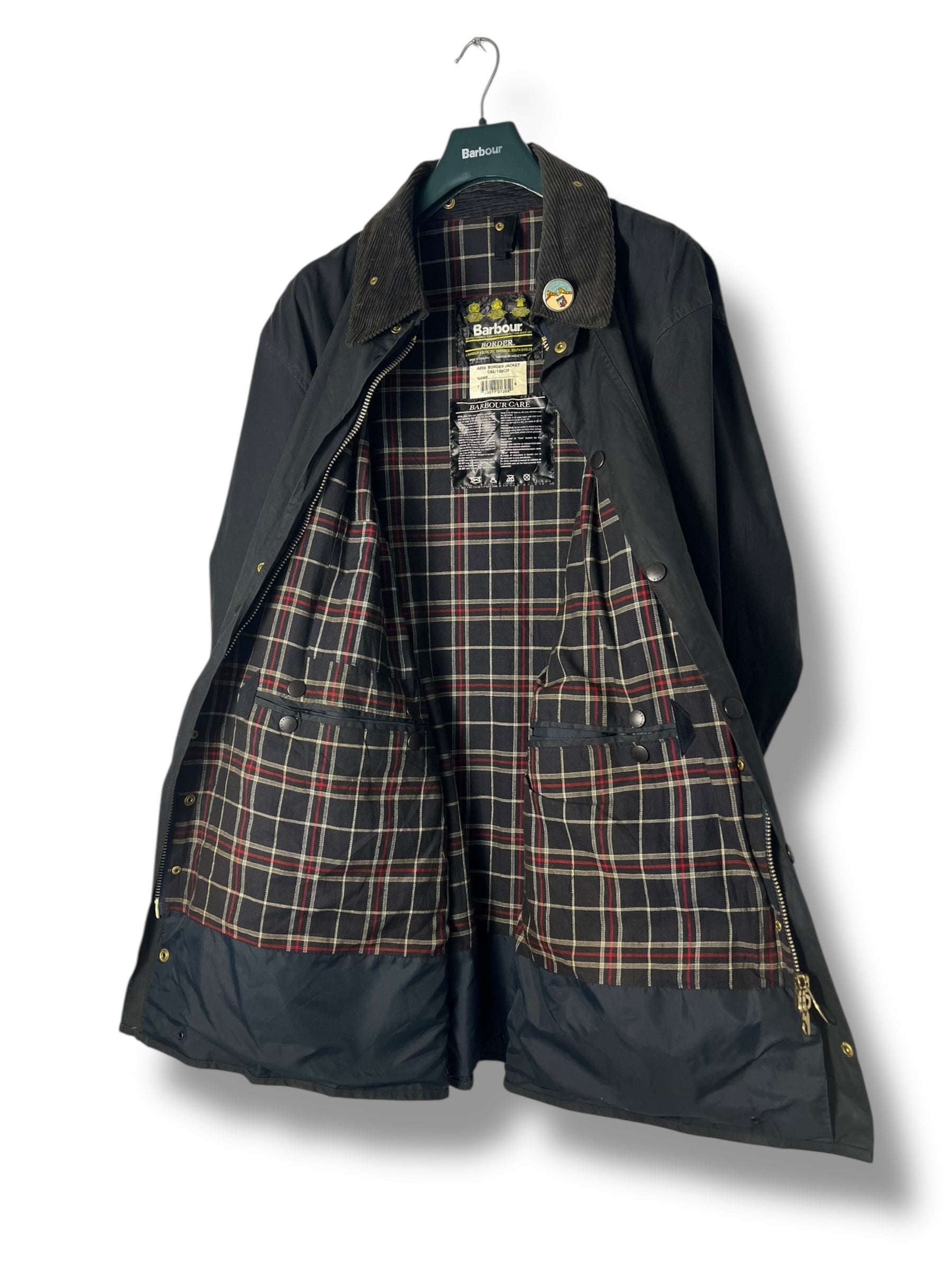 Barbour Border Wax Jacket Blue Navy C52/ XL 1997 – Draps Barcelona