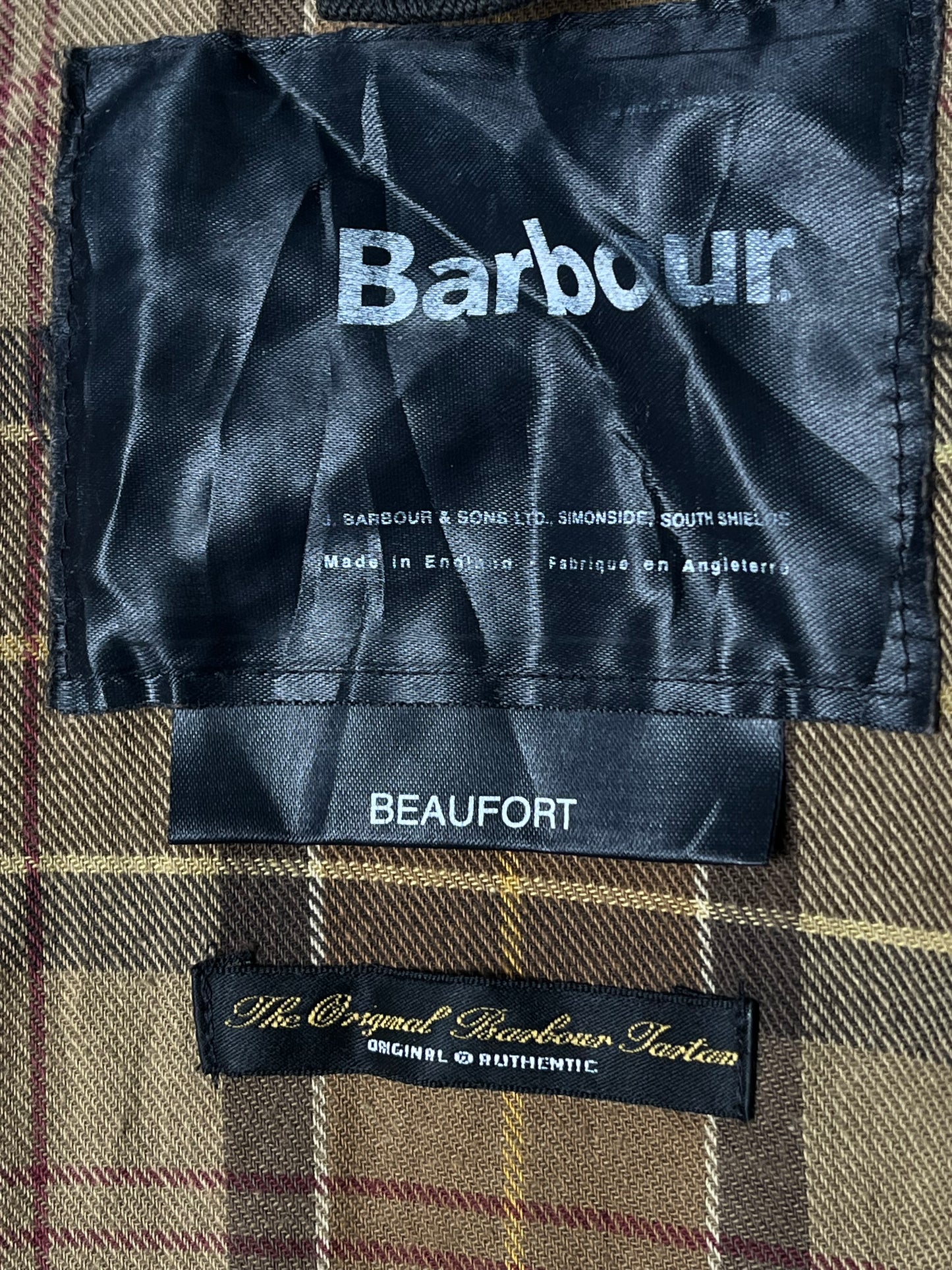 Barbour Beaufort Wax Jacket Brown C46 XL Vintage 2000s Classic