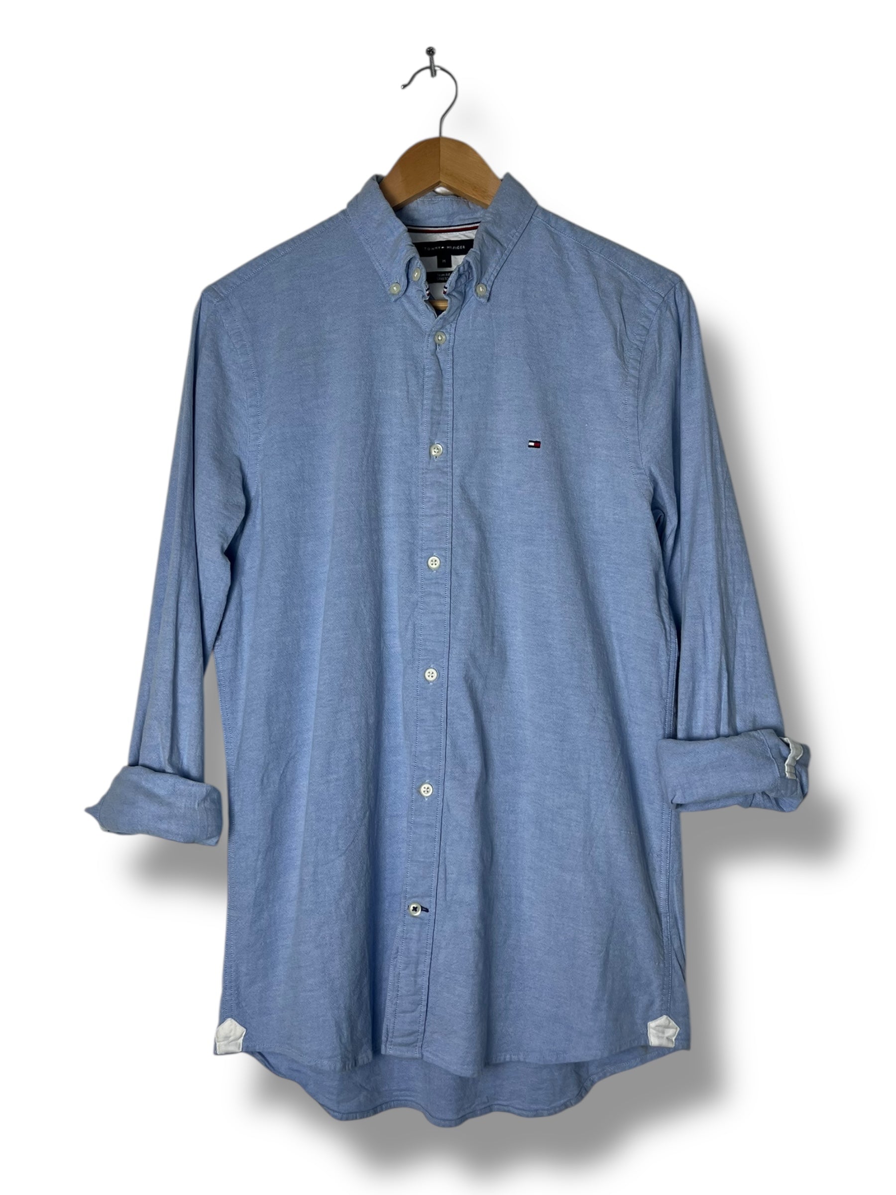 Tommy Hilfiger TH Flex Slim Fit Stretch – Light Denim Blue Shirt