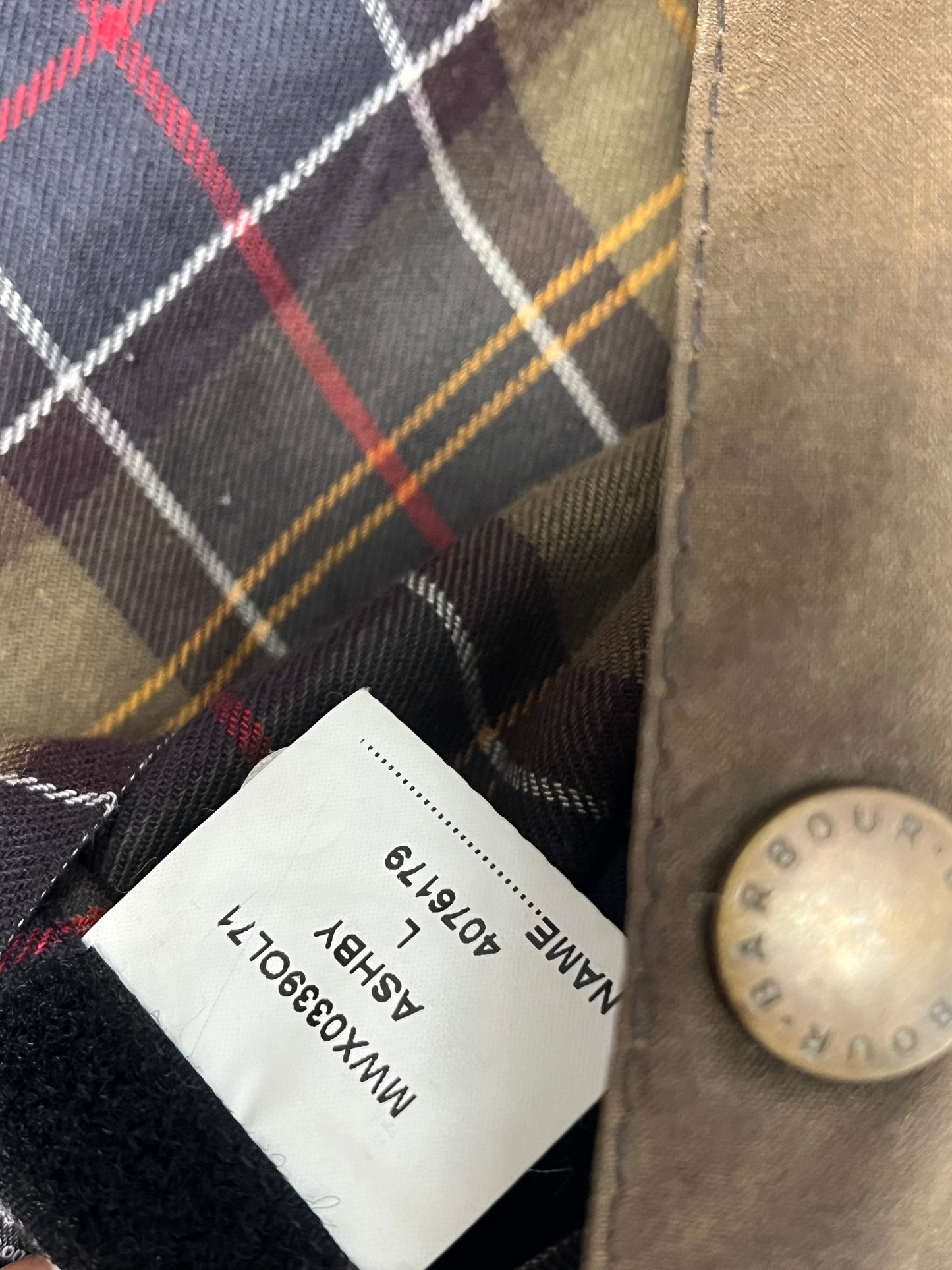 Barbour Ashby Wax Jacket – Olive (L)