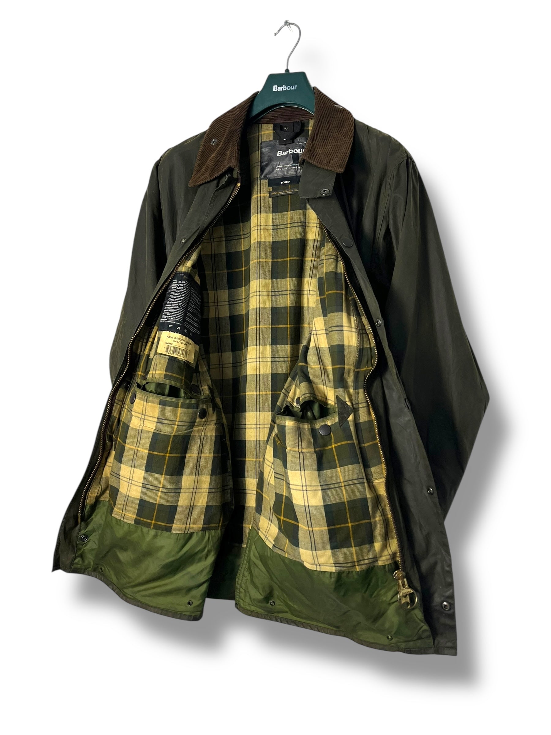 ジャケット・アウター vintage Barbour Border C42 Barbour Border Jacket C42/107CM Vintage Olive Green – Draps Barcelona