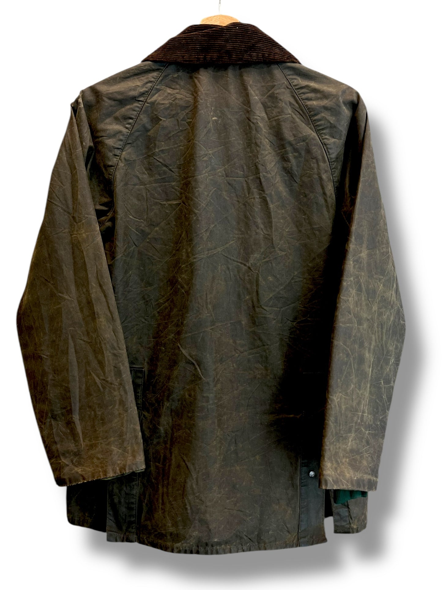 Barbour Bedale 1980s Sage Green Waxed Jacket C32 XS Vintage UK