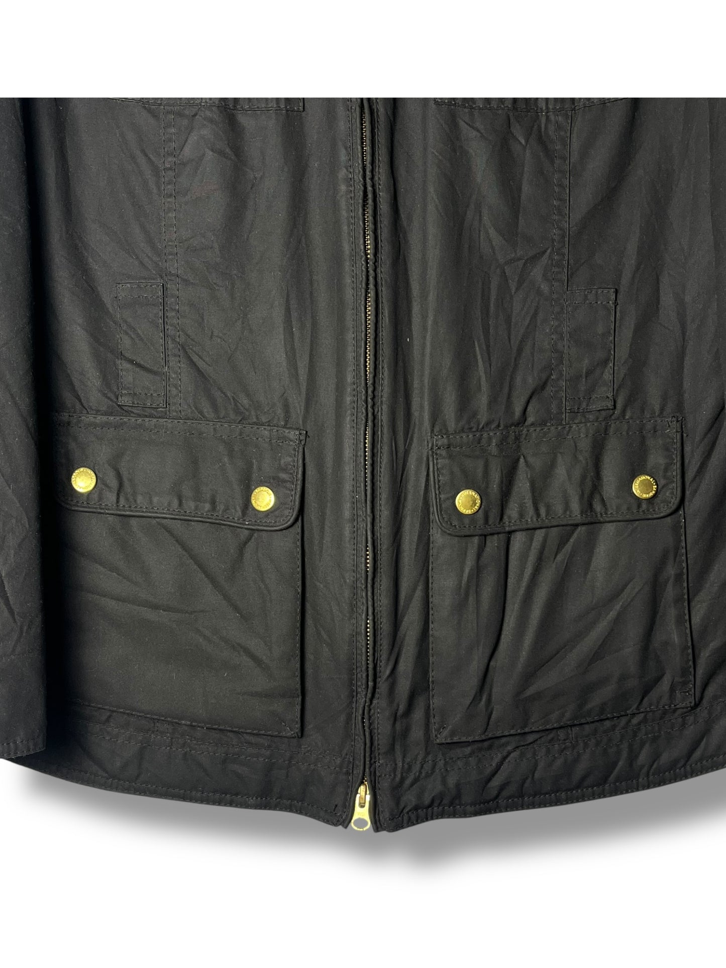 Barbour Heyford Wax Jacket – Black – Women XL