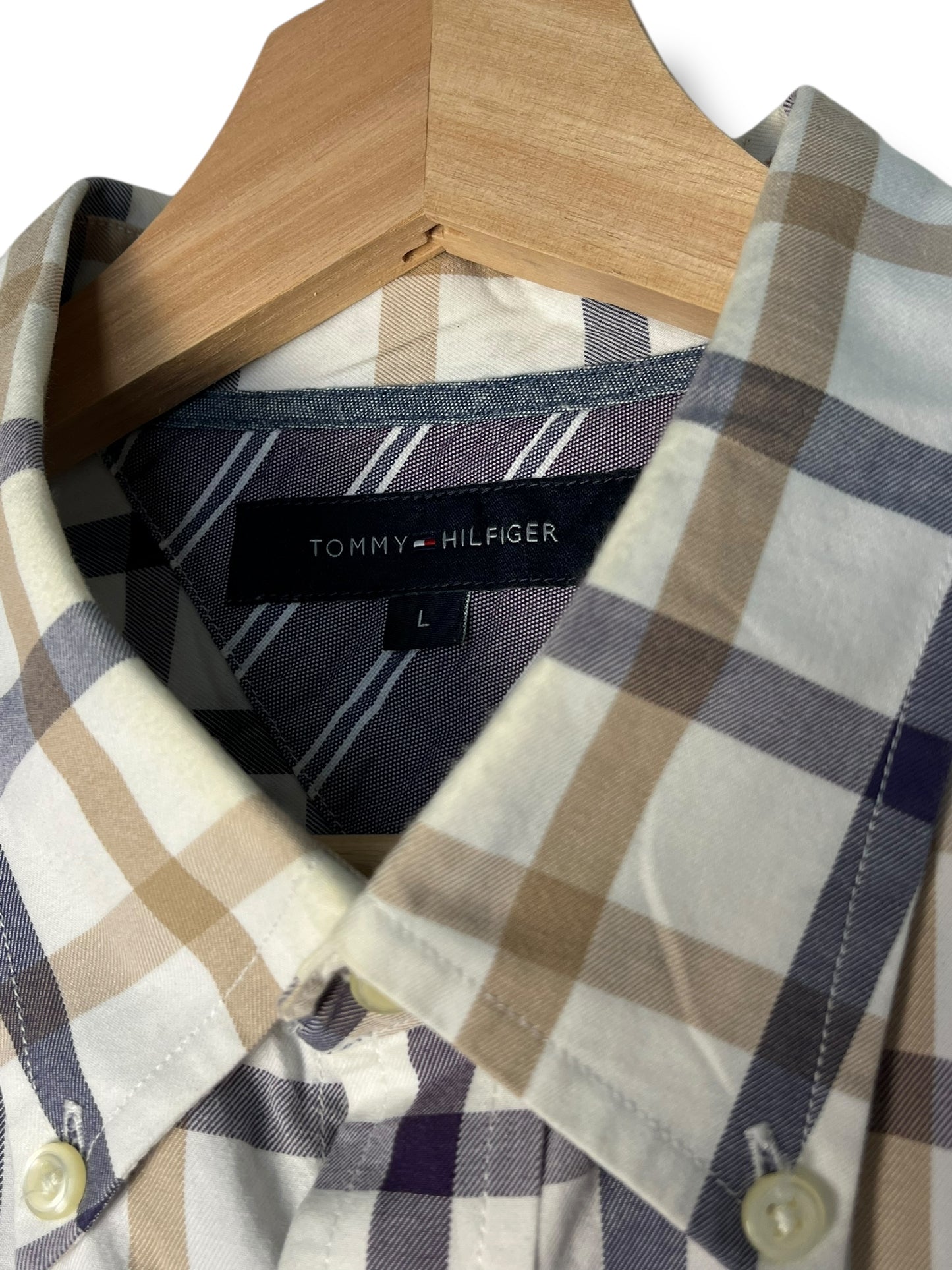 Tommy Hilfiger Vintage Shirt – Beige Check – L