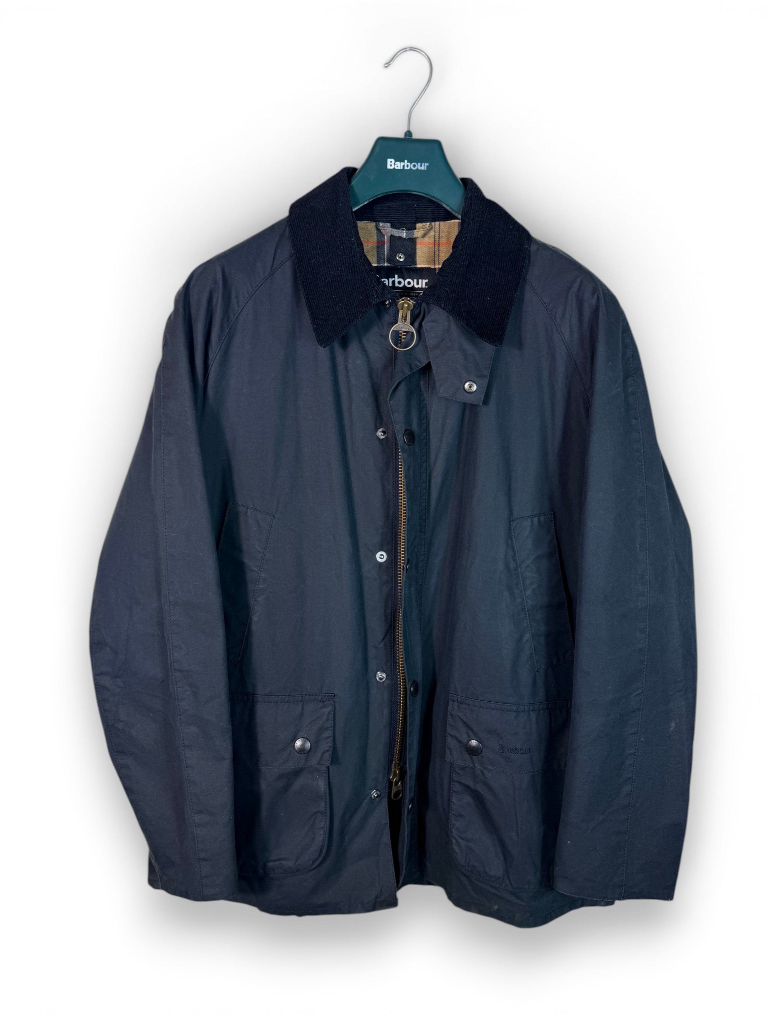 Barbour Ashby Wax Jacket Navy Blue XL Slim Fit – Draps Barcelona