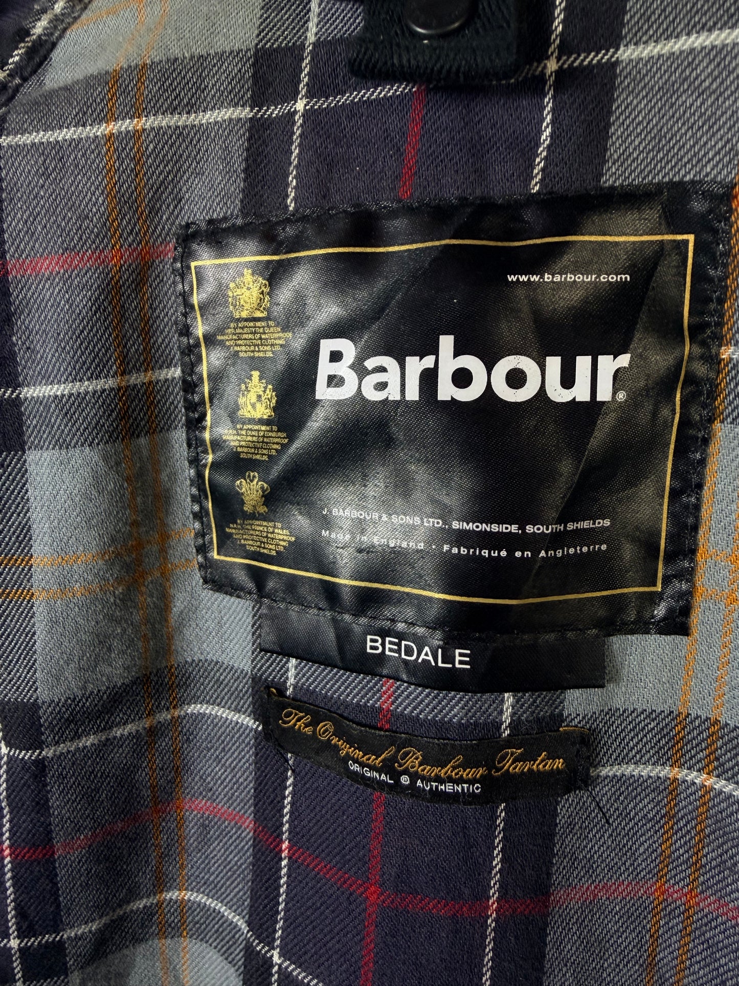 Barbour Bedale Wax Jacket Black Size S Made in England