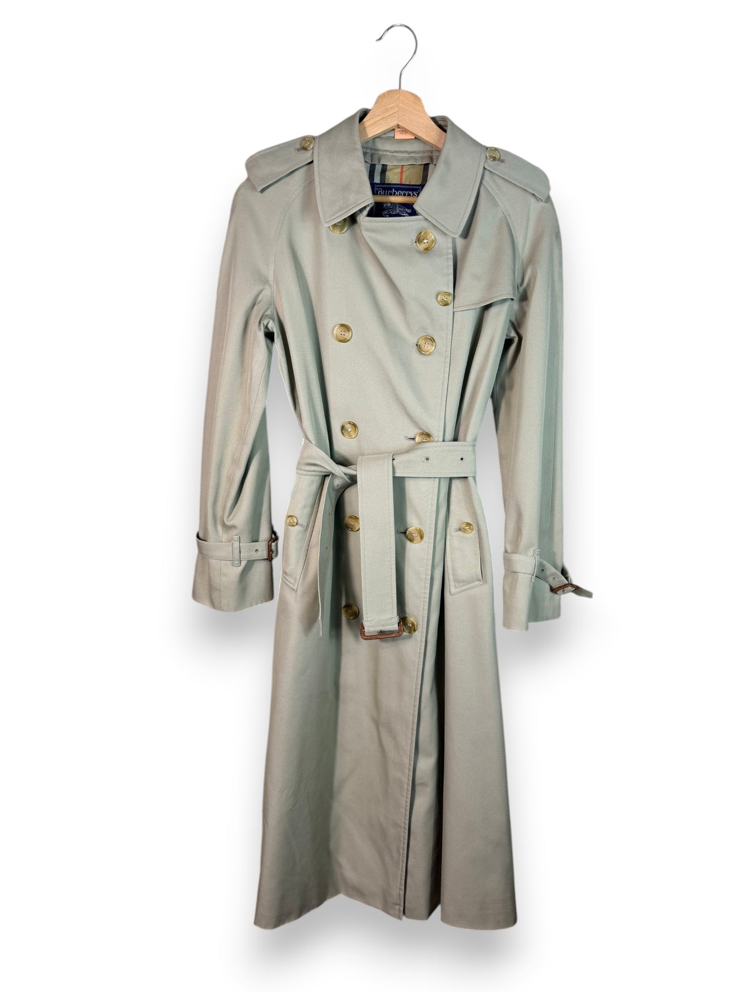 Burberrys’ Vintage Long Trench Coat – Women’s UK10 M– Made in England