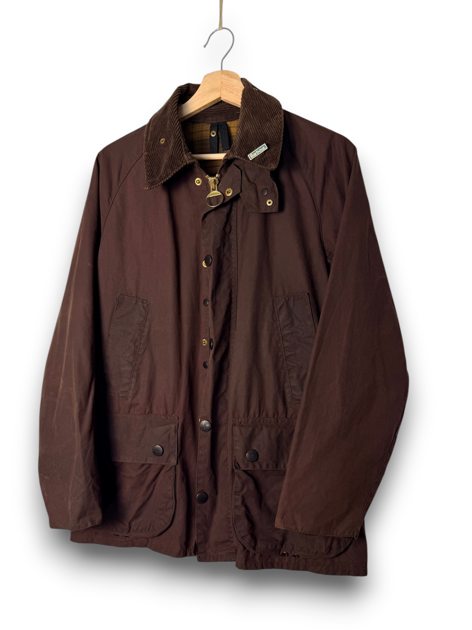 Vintage Barbour Bedale Wax Jacket Brown C38 Medium 1996 Made in