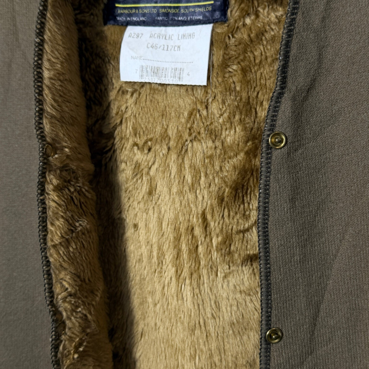 Barbour A297 C46 Body Warmer Liner – Button Version – Vintage Jacket Inner Liner