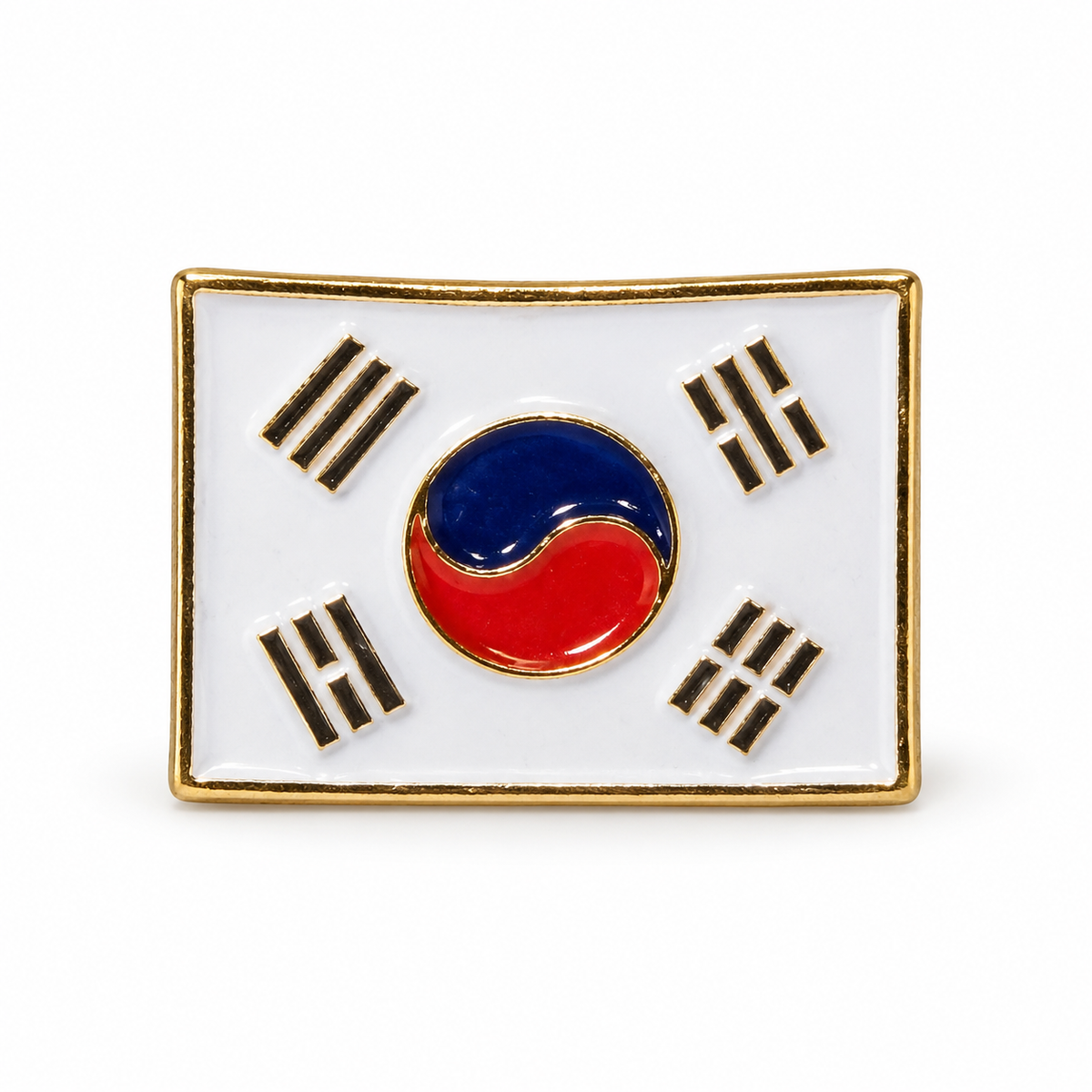 Barbour South Korea Flag Pin – Gold-Tone & White Enamel