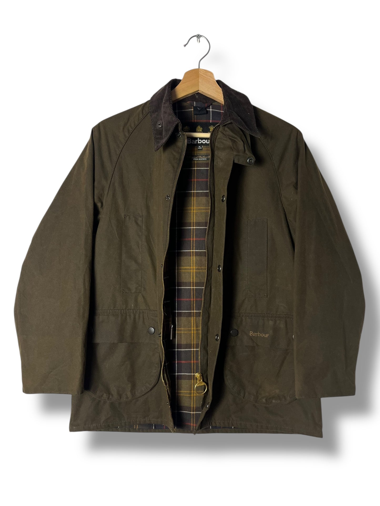 Barbour Beaufort Wax Jacket – Olive – Kids 12–13Y | Selected by DRAPS