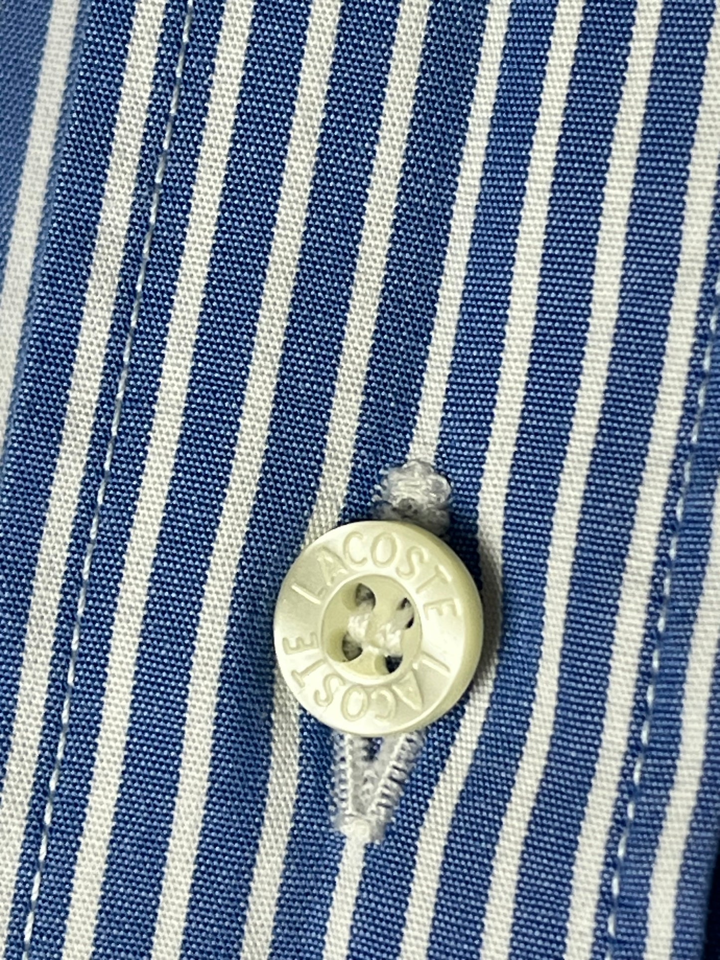 Lacoste Short Sleeve Vintage Shirt – Blue & White Stripes