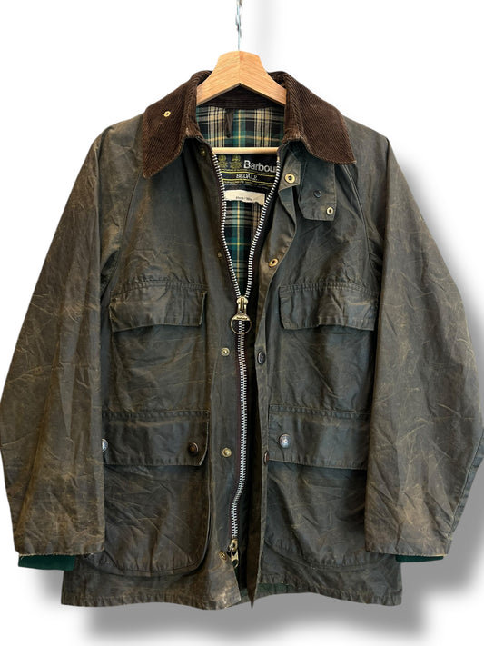Barbour Bedale 1980s Sage Green Waxed Jacket C32 XS Vintage UK