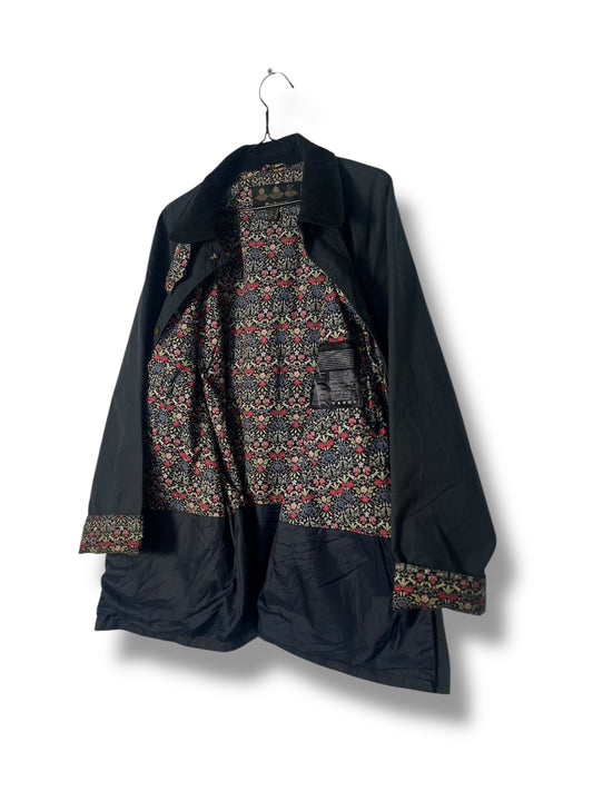 Barbour Beadnell Ladies Wax Jacket – UK 18 / Navy Blue Floral Lining