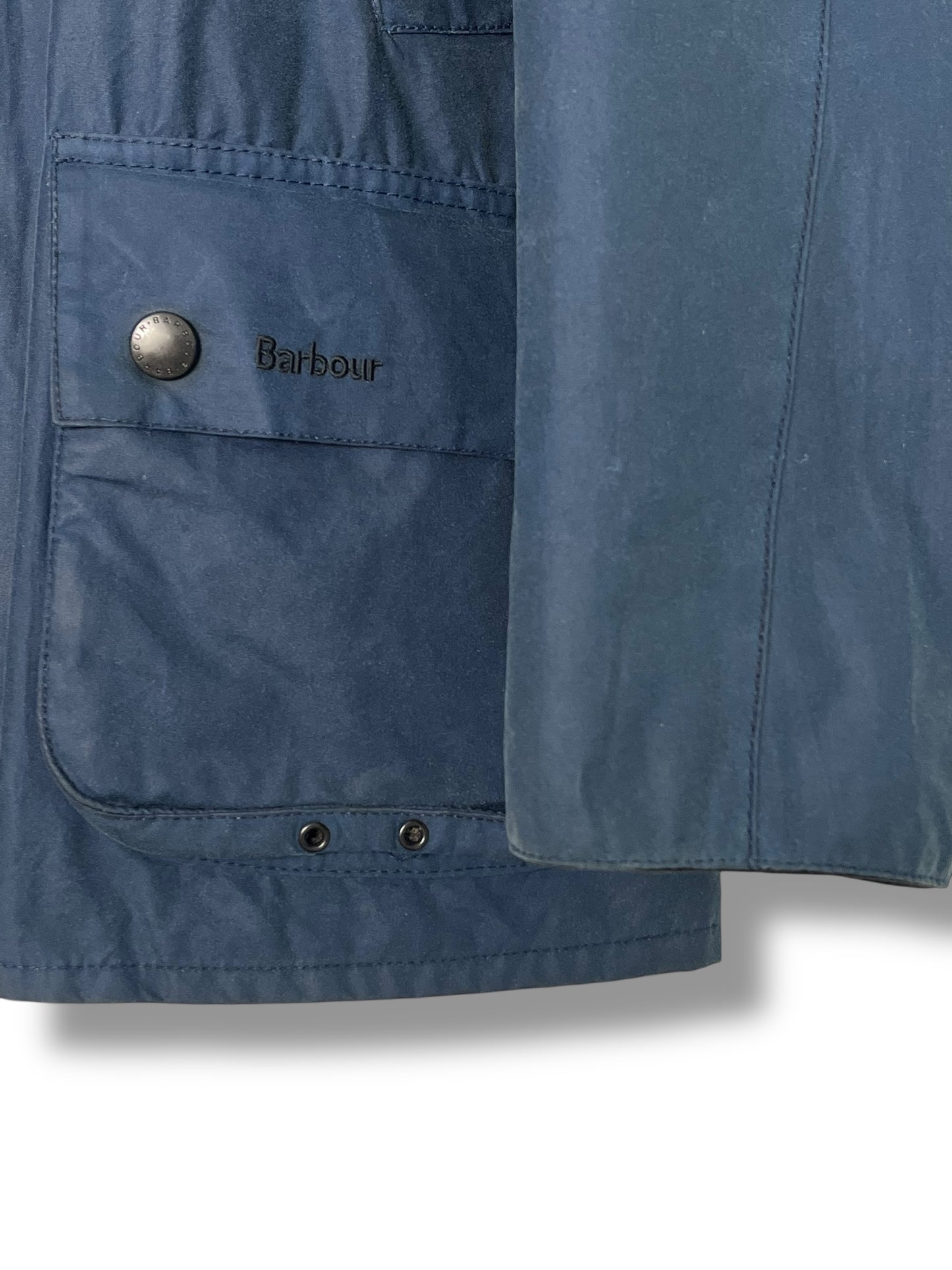 Barbour Ashby – Light Blue Waxed Cotton Jacket (size M) 2000