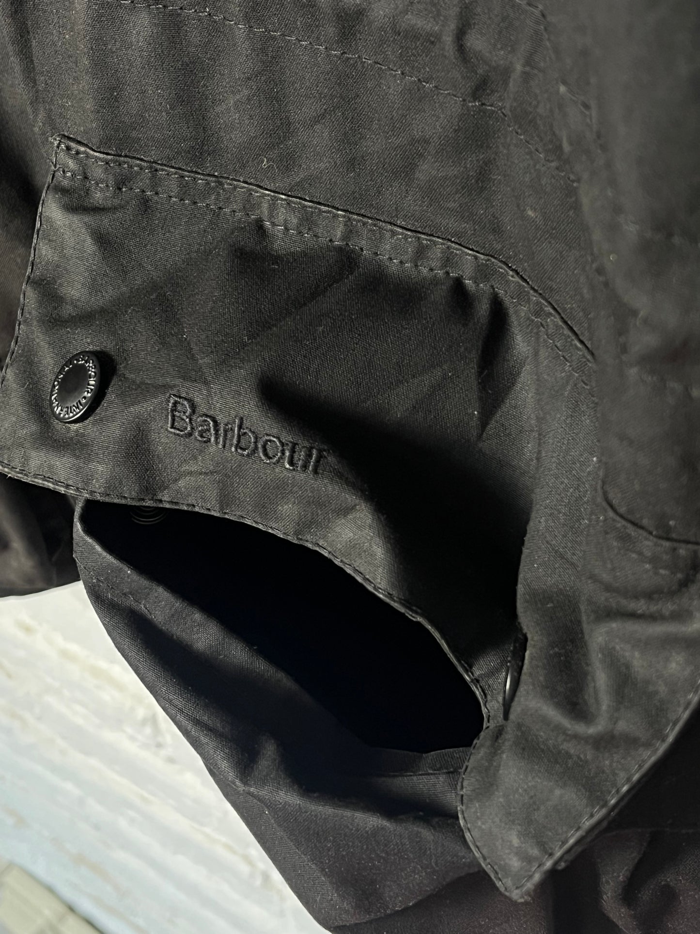 Barbour Onyx Wax Jacket Black L Field Jacket International Waxed Cotton
