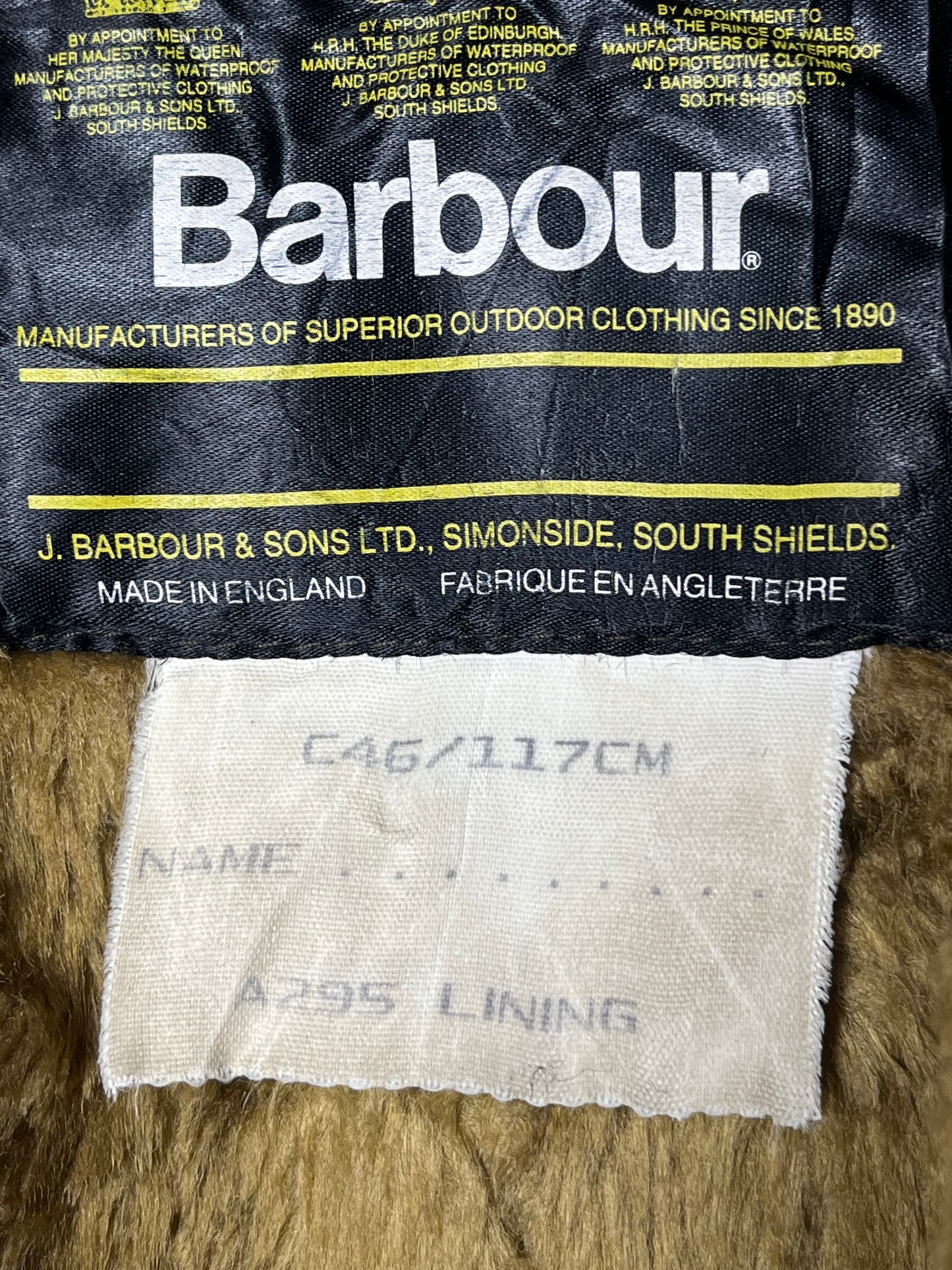 A295 Barbour Vintage Body Warmer Liner C46 Button Clip
