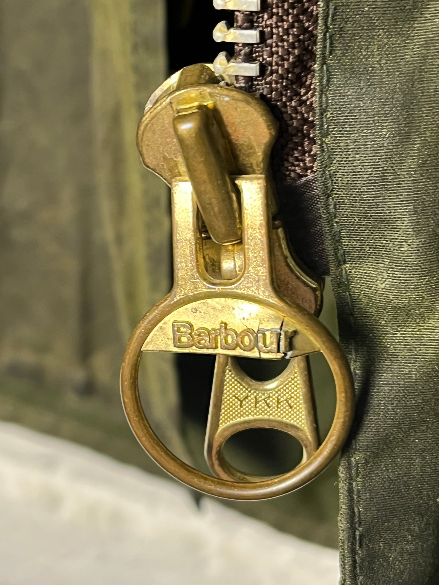 Barbour Border Jacket – Vintage Olive – C42 (L) – 1990