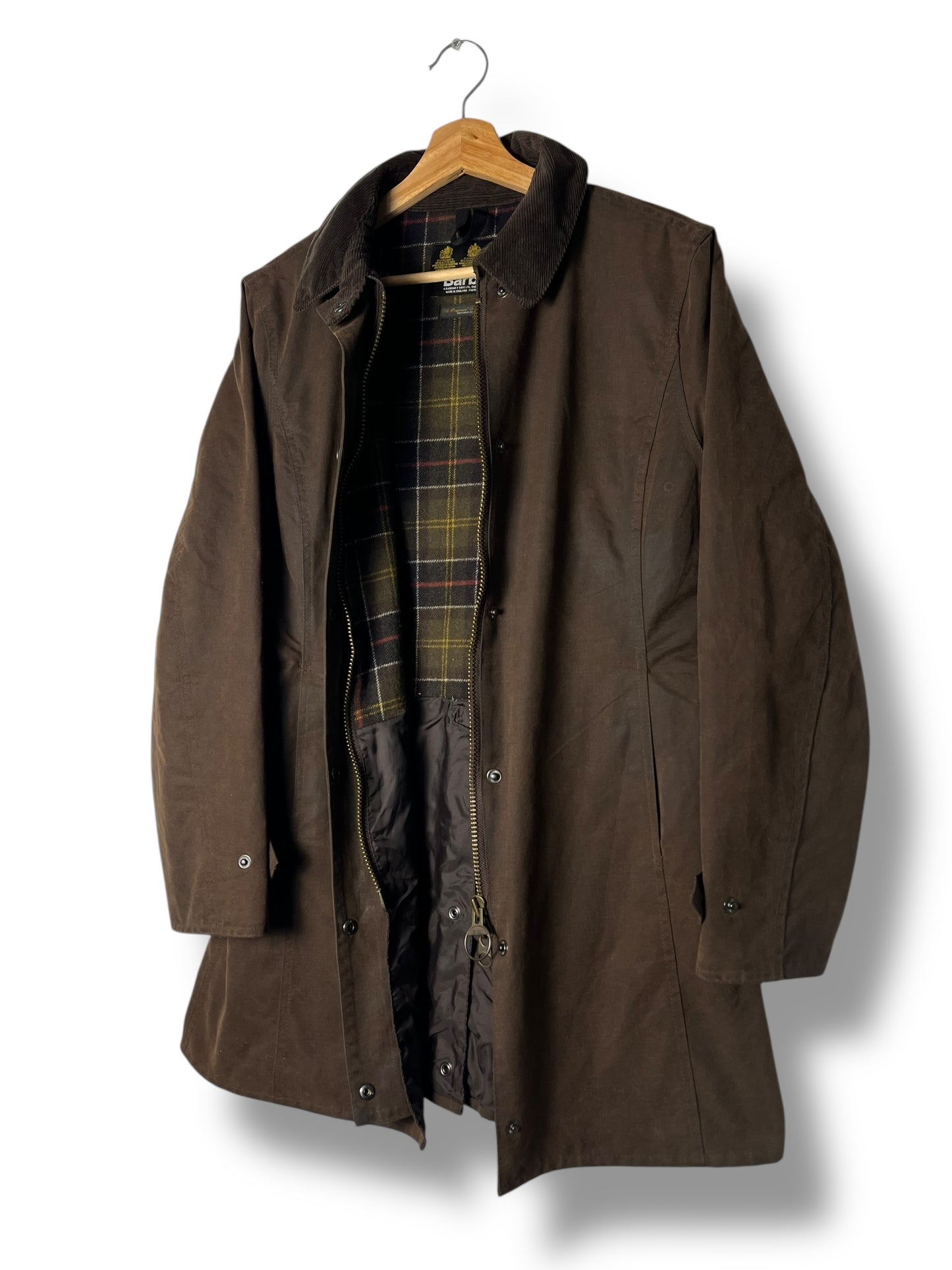 Barbour Newmarket Wax Jacket – Brown – UK 12 (Women)