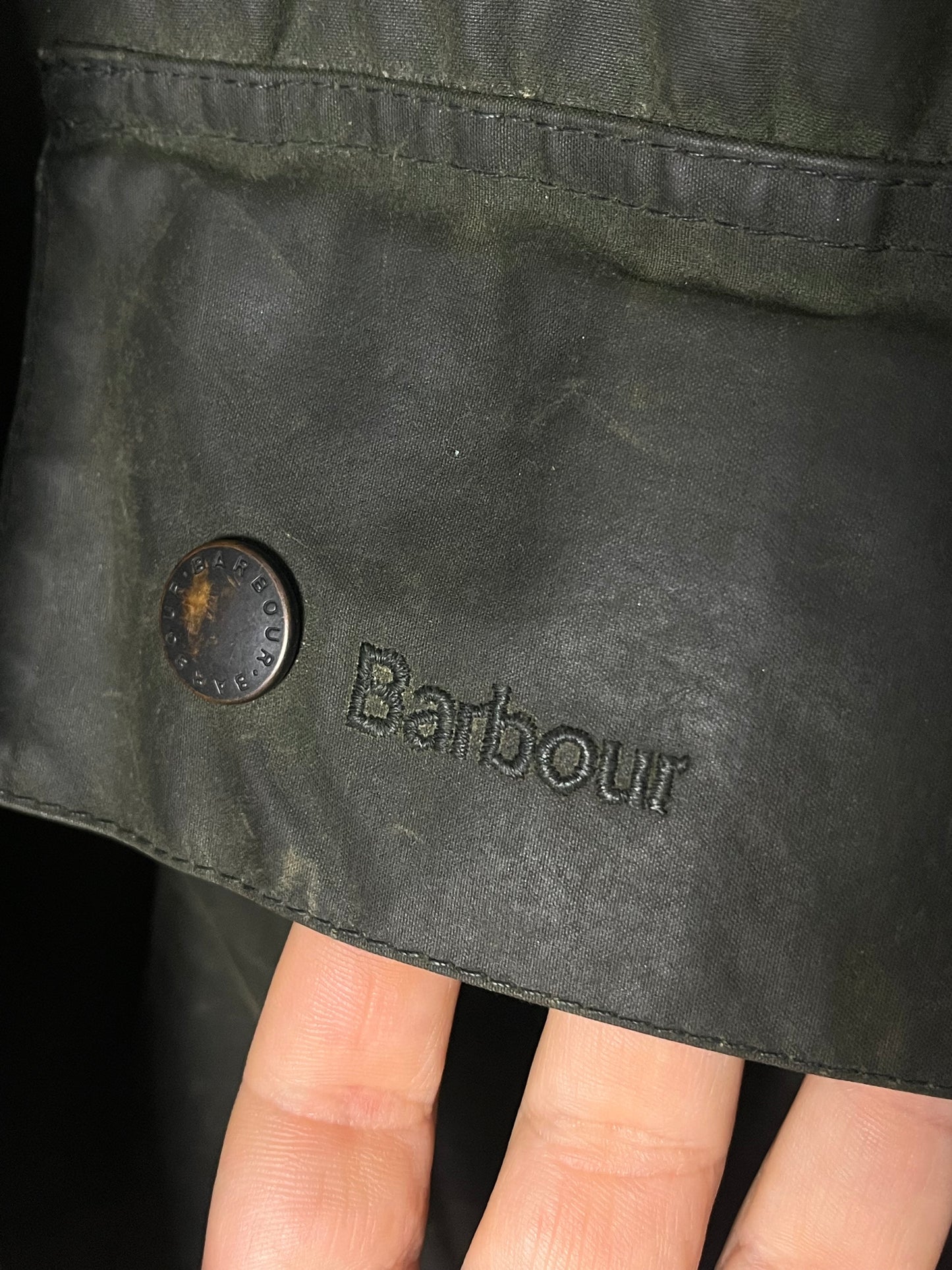 Barbour Border Wax Jacket C52 – Sage Green – 2000s