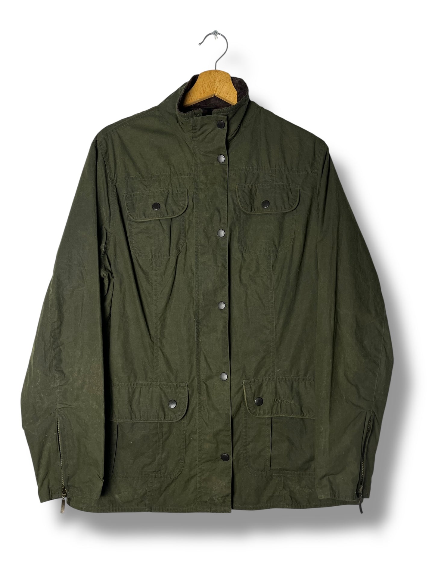 Barbour Flyweight Wax Utility Jacket – Sage Green – UK 16