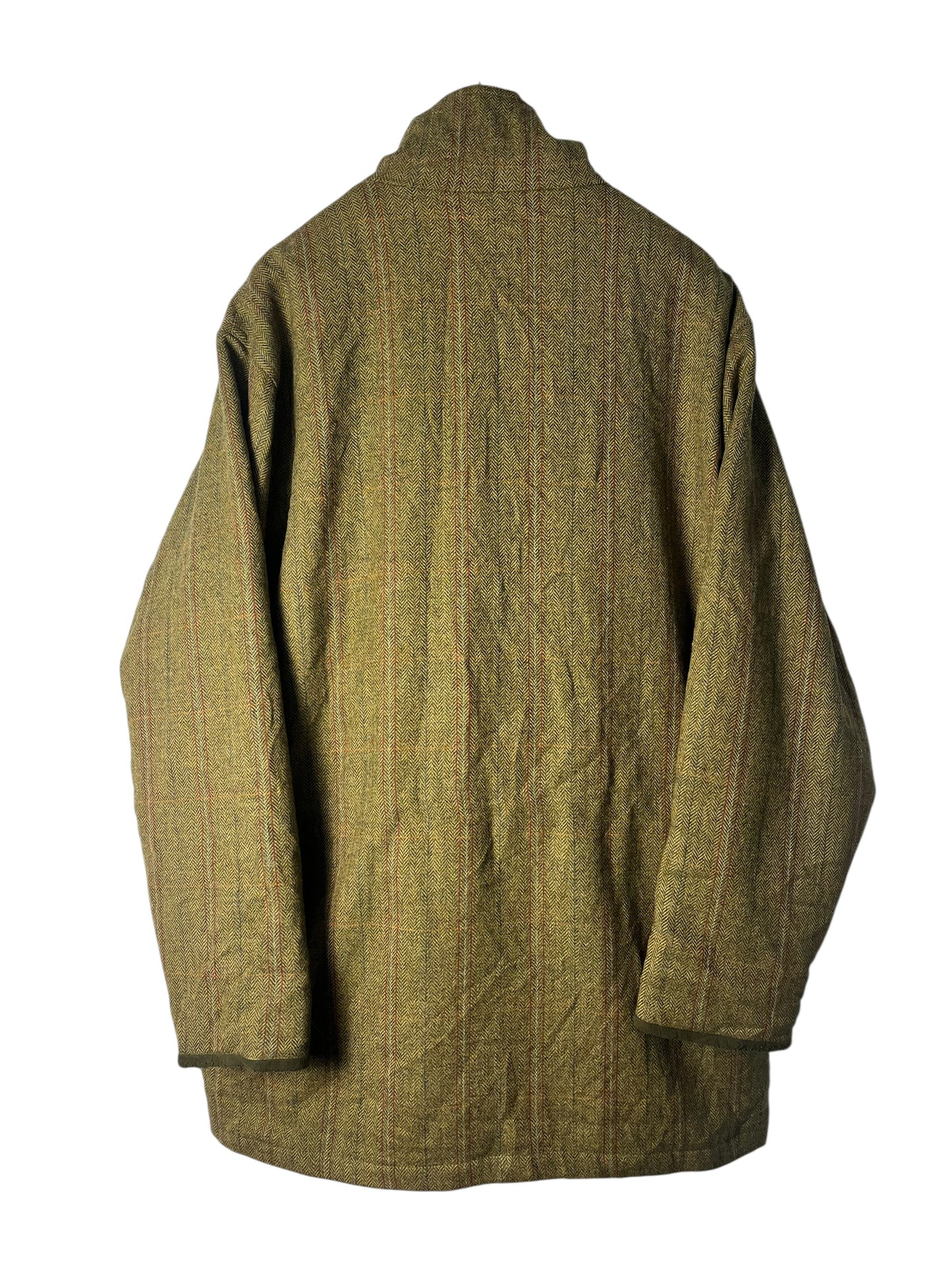 Barbour Tweed Hunting Jacket Green Wool XL Vintage Field Jacket