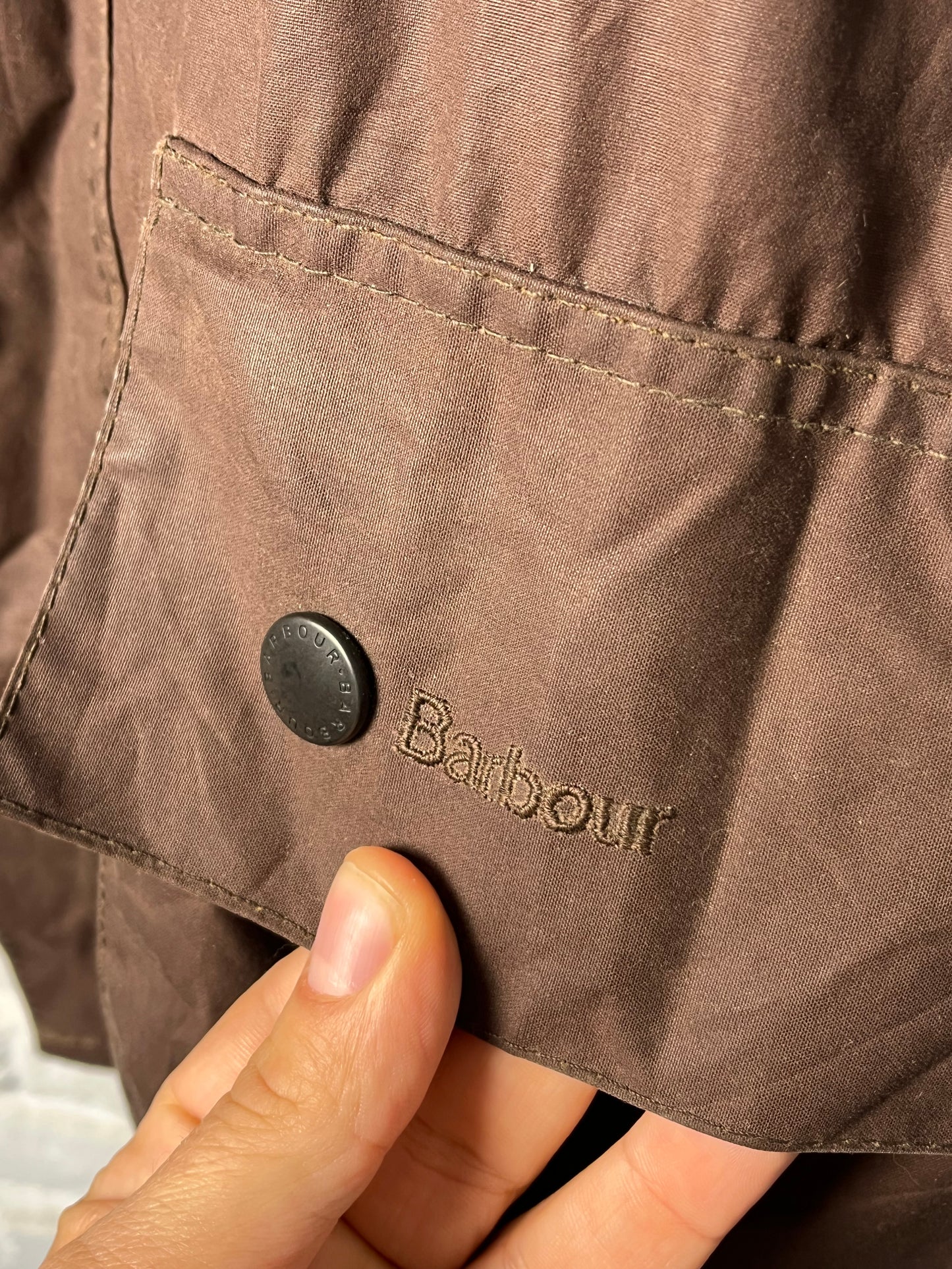 Barbour Beaufort Wax Jacket Brown C46 XL Vintage 2000s Classic