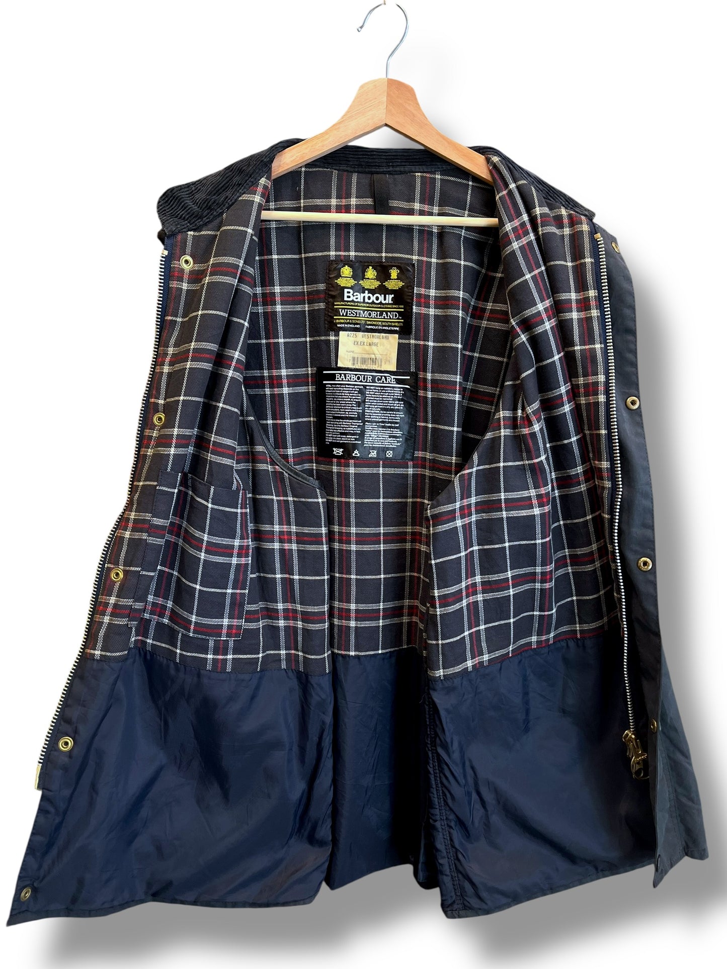Barbour Westmorland Waxed Gilet (Navy Blue) – Size XXL (1993)