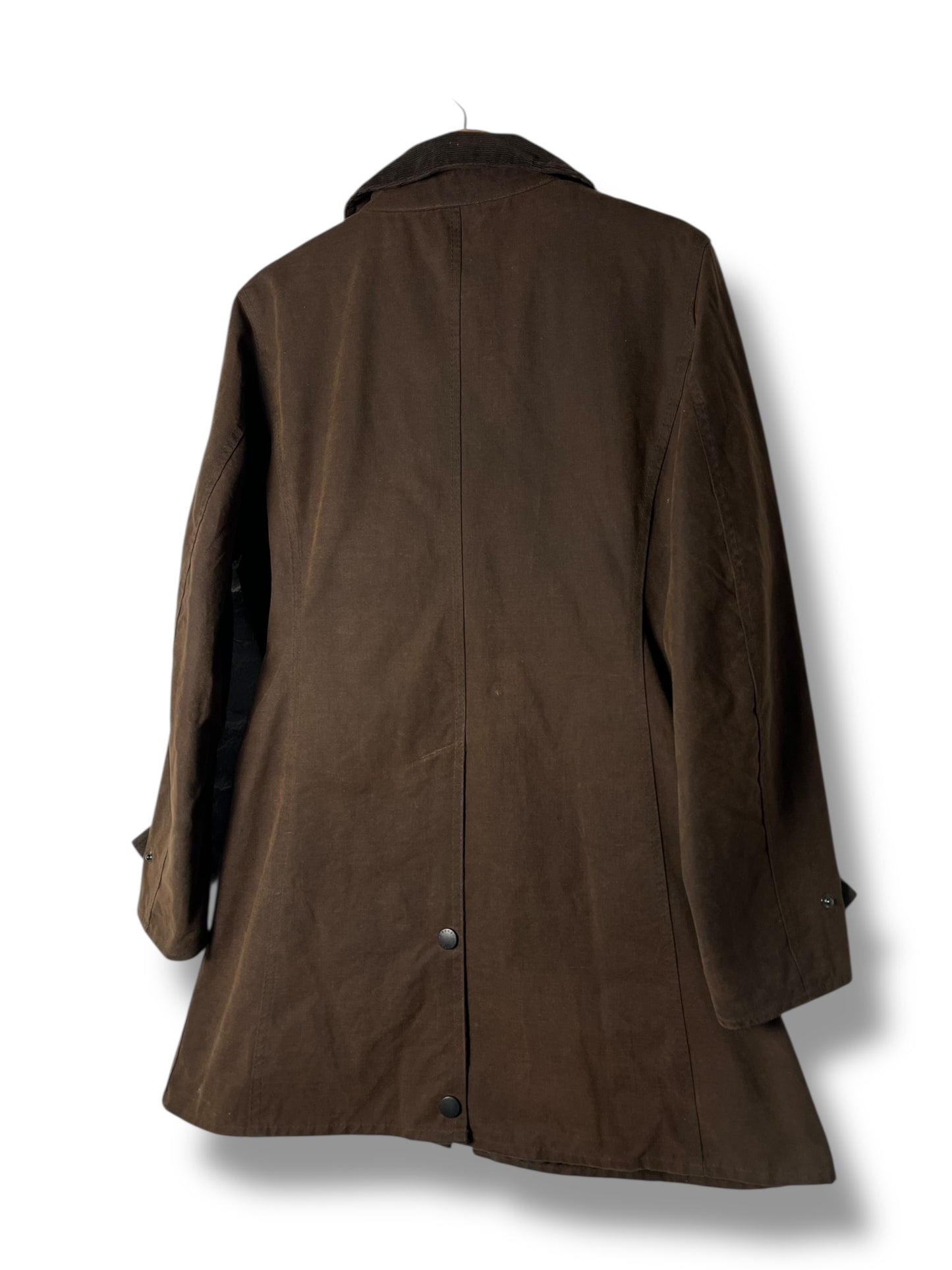 Barbour Newmarket Wax Jacket – Brown – UK 12 (Women)