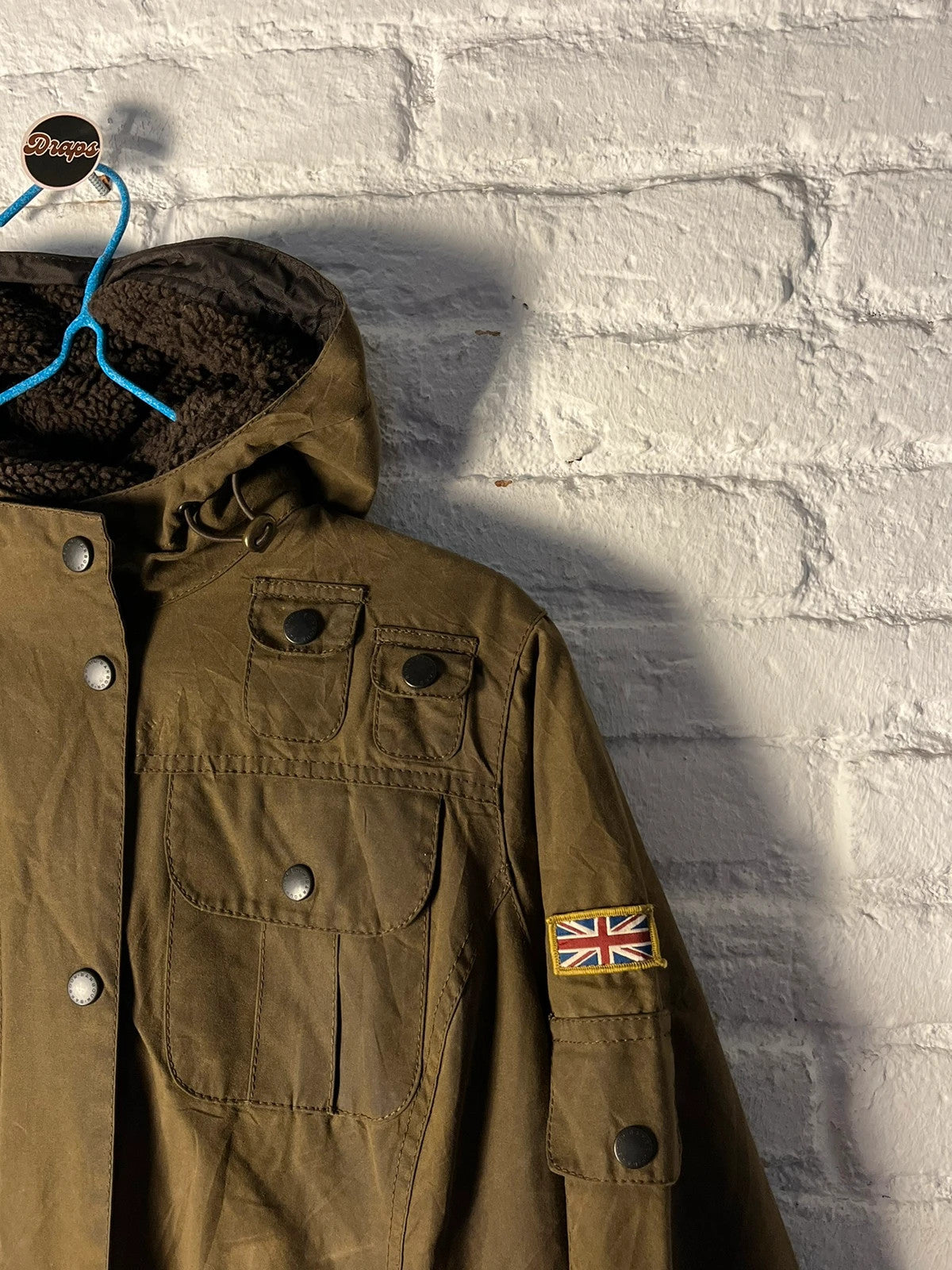 Barbour Winter force wax parka taglia uk16 oliva