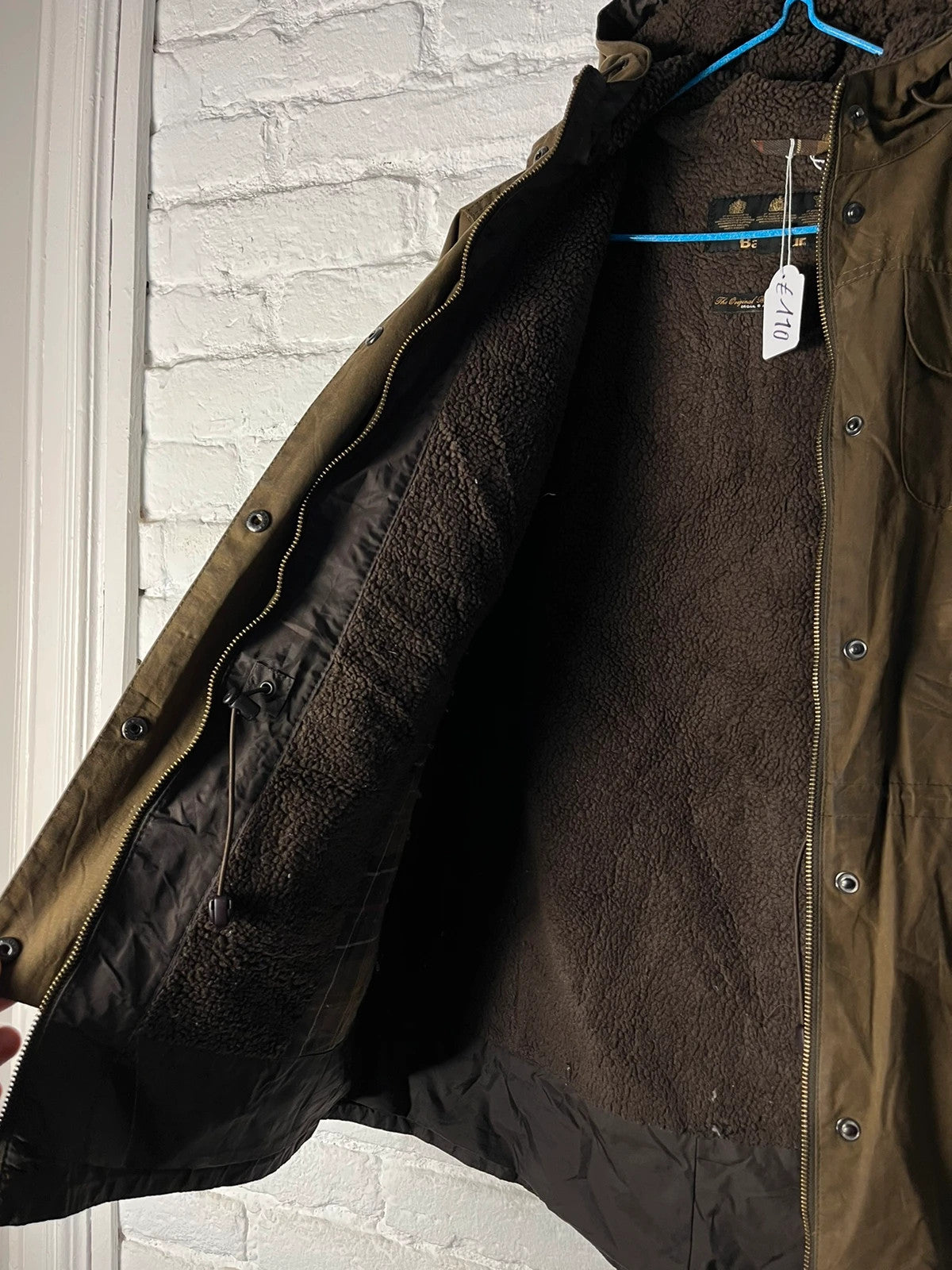 Barbour Winter force wax parka taglia uk16 oliva