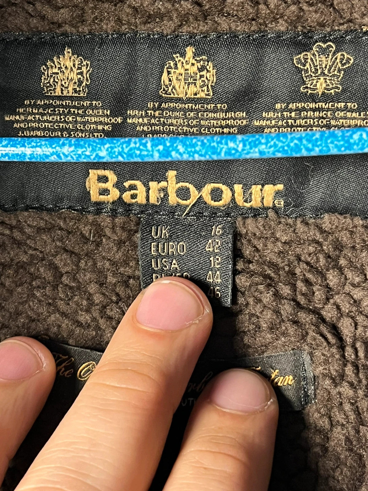 Barbour Winter force wax parka taglia uk16 oliva