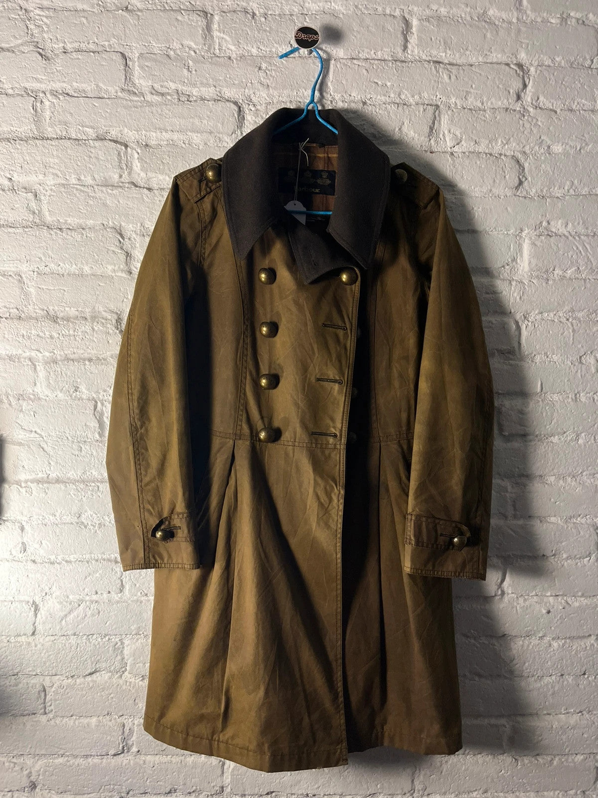 Vintage Barbour Waxed Coat – Sage Olive – UK 12