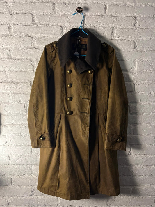 Vintage Barbour Waxed Coat – Sage Olive – UK 12