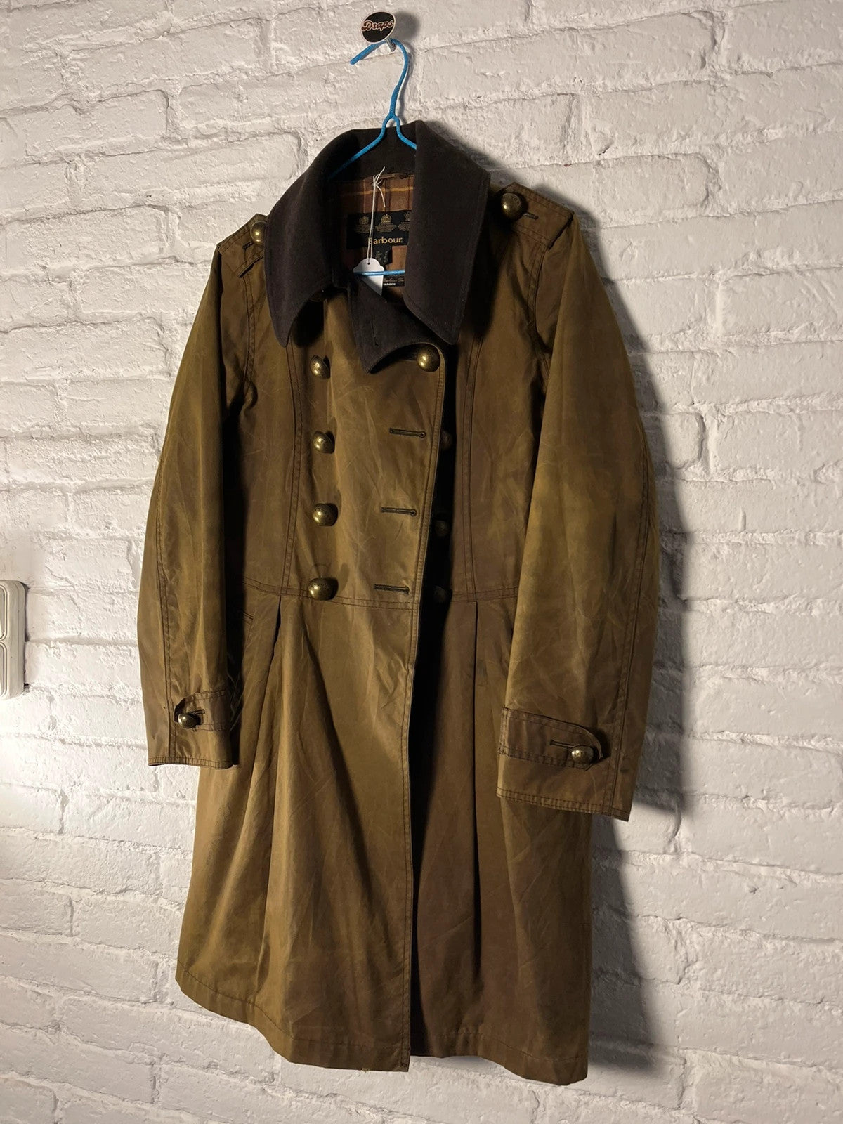 Vintage Barbour Waxed Coat – Sage Olive – UK 12