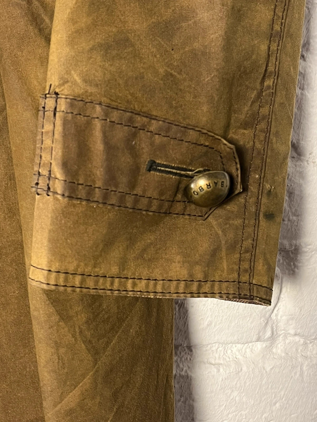 Vintage Barbour Waxed Coat – Sage Olive – UK 12