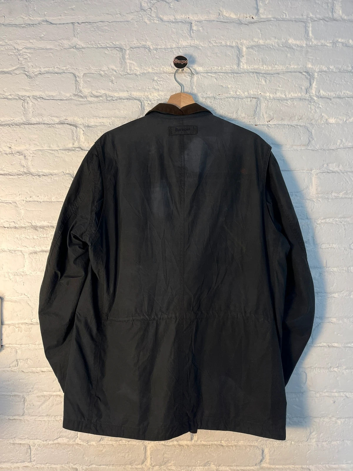 Vintage Barbour Kenmore Wax Jacket – Navy Blue – XL