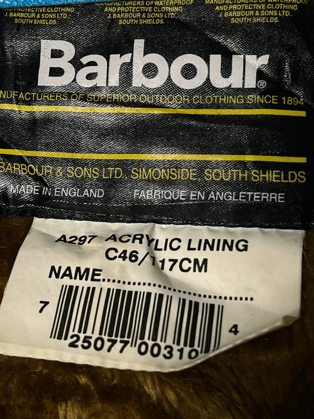 Barbour Faux Fur Liner - Size C46