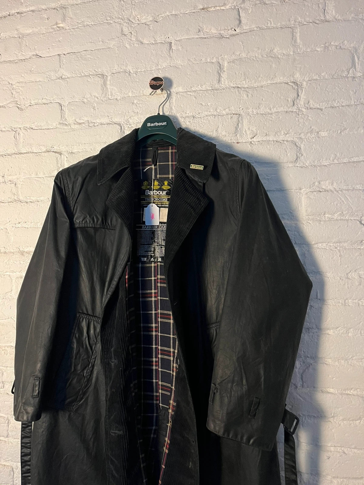 Barbour Trench Coat C38 Blue Navy – Rewaxed, 1990s.