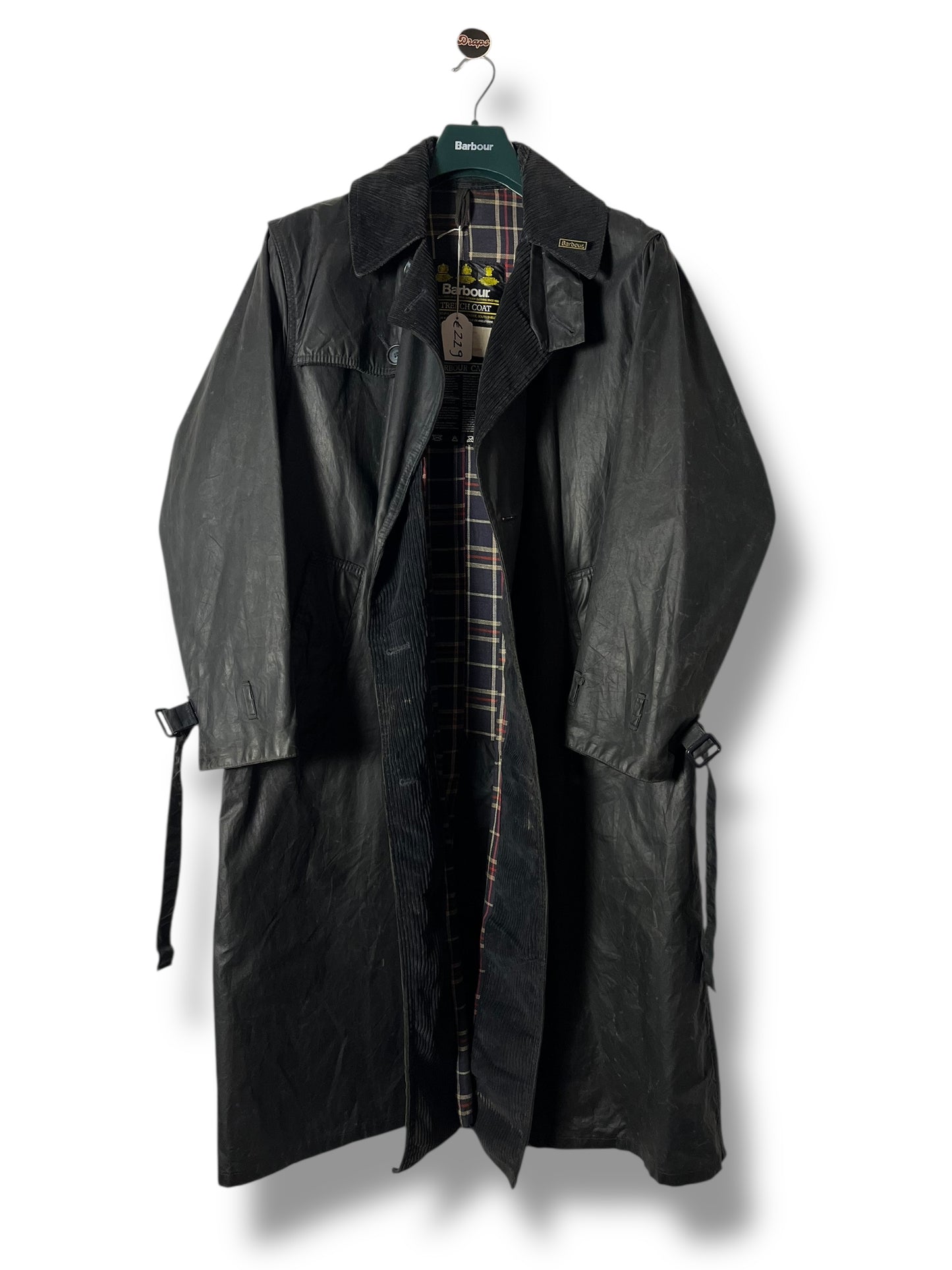 Barbour Trench Coat C38 Blue Navy – Rewaxed, 1990s.