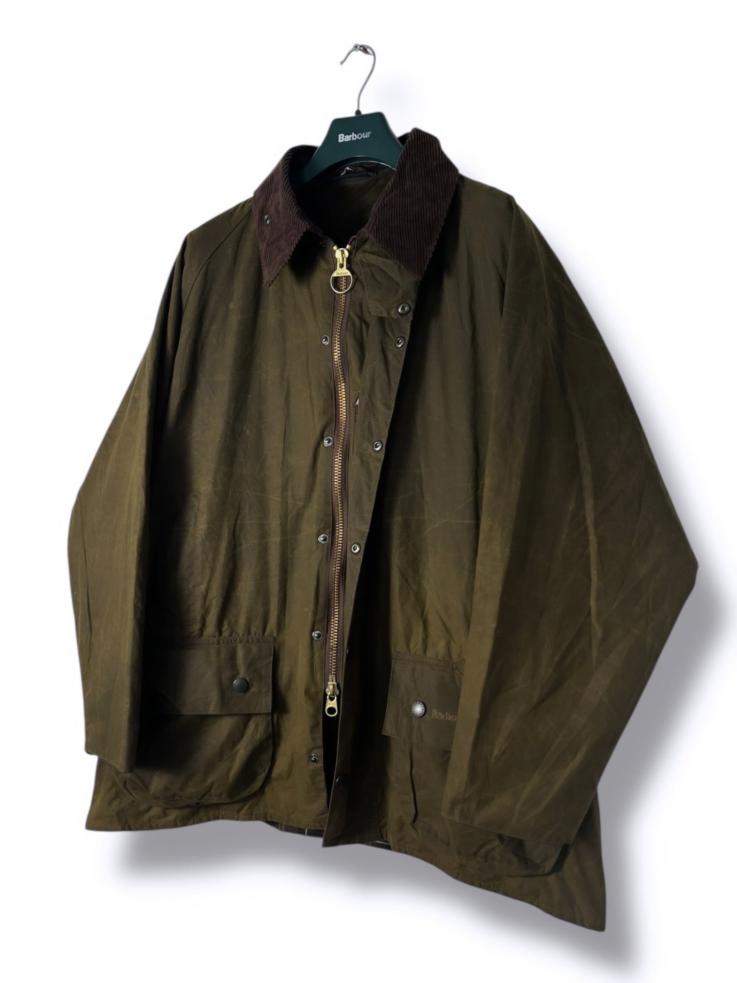 Barbour Beaufort Classic Wax Jacket – C48/XXL– Olive – Quilted Liner Included