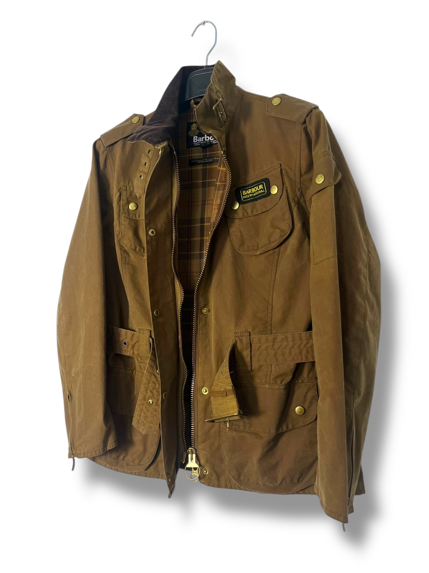 Barbour International Suit Ladies Wax Jacket – UK 12 / Sandstone