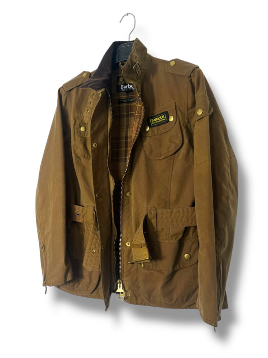Barbour International Suit Ladies Wax Jacket – UK 12 / Sandstone