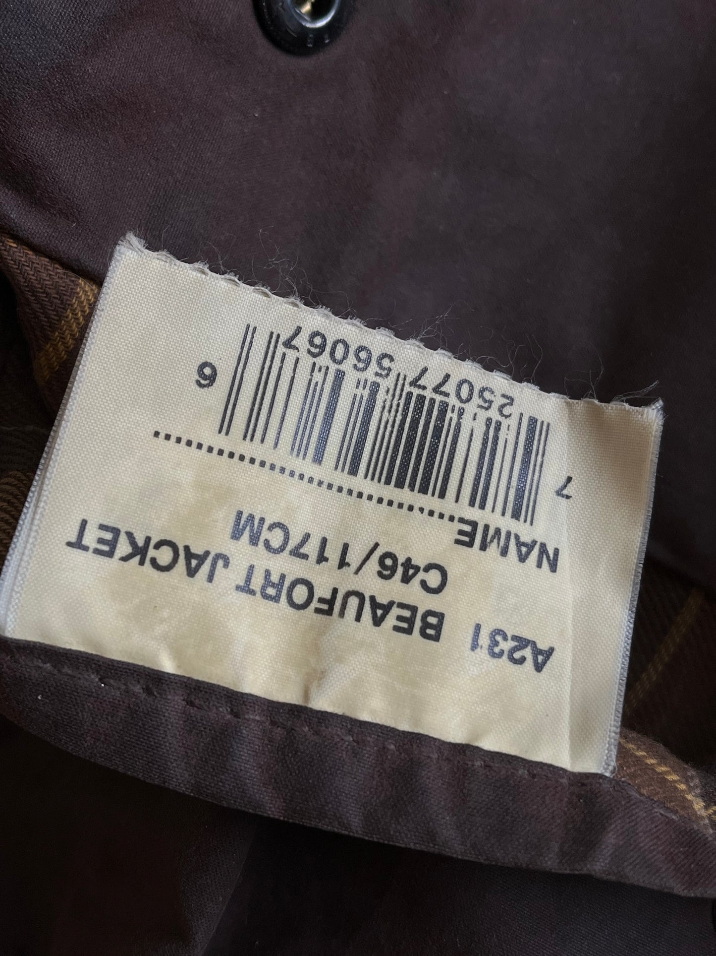 Barbour Beaufort A231 Wax Jacket – Brown – C46 (XL)