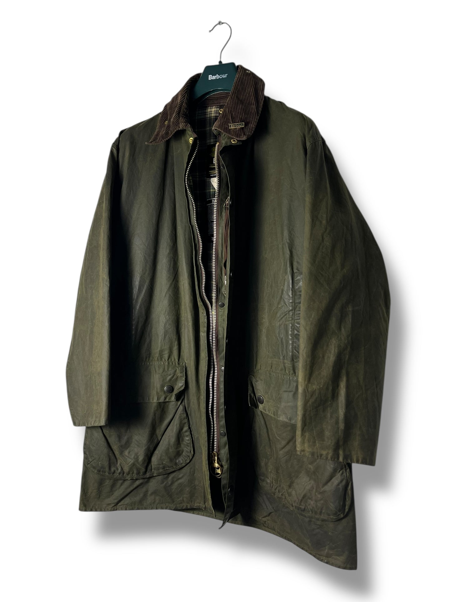 Barbour Border Jacket – Vintage Olive – C42 (L) – 1990