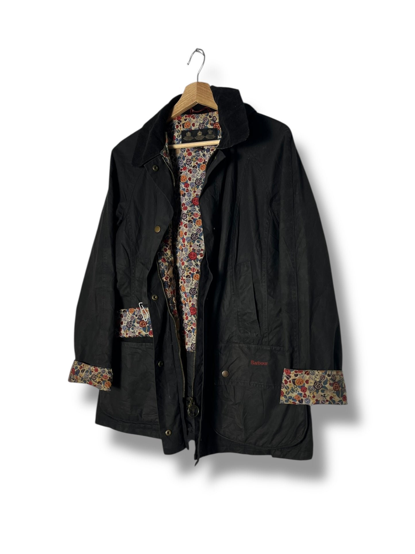 Barbour Chamber Beadnell Ladies Wax Jacket – UK 10 / Black